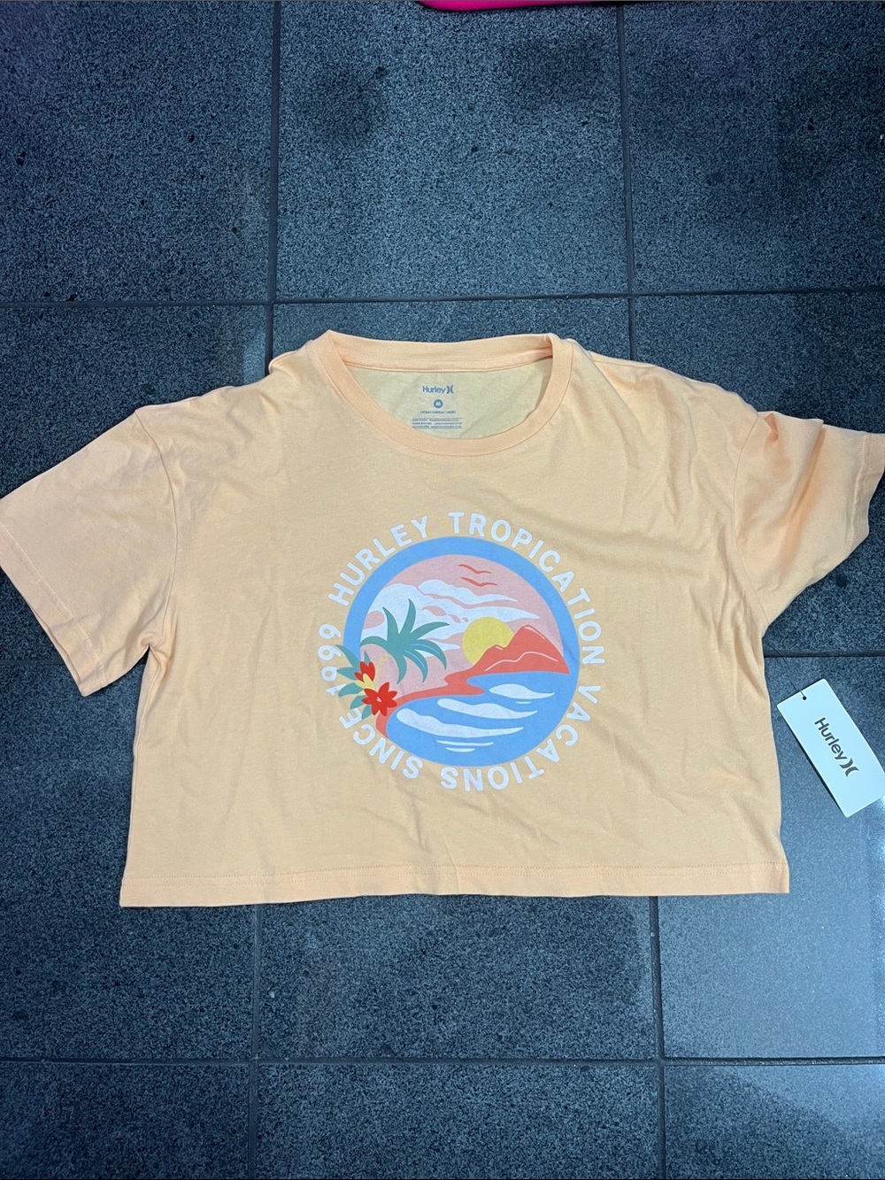 Hurley Peach Tropication Sunset Graphic Tee